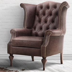 fauteuil style classique en cuir marron, Albertville, Ugine, Moutiers, Savoie